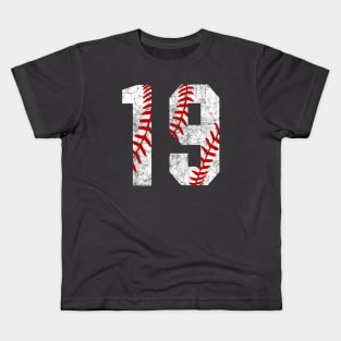 Vintage #19 Baseball Laces Baseball Mom Jersey Love Baseball T-shirt Kids T-Shirt